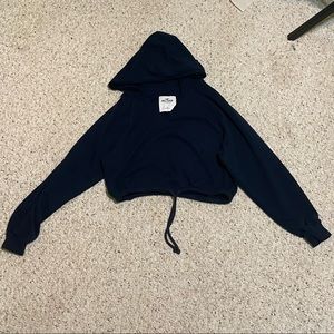 Cropped Sweater with Hoodie